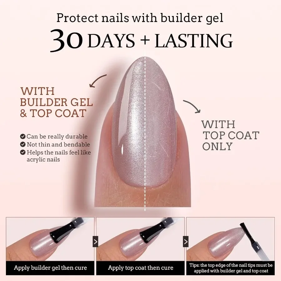 Punte per unghie quadrate in gel morbido Cat Eye Glitter Press On Nails per unghie corte dall'aspetto naturale SoakOff Unghie finte acriliche wi