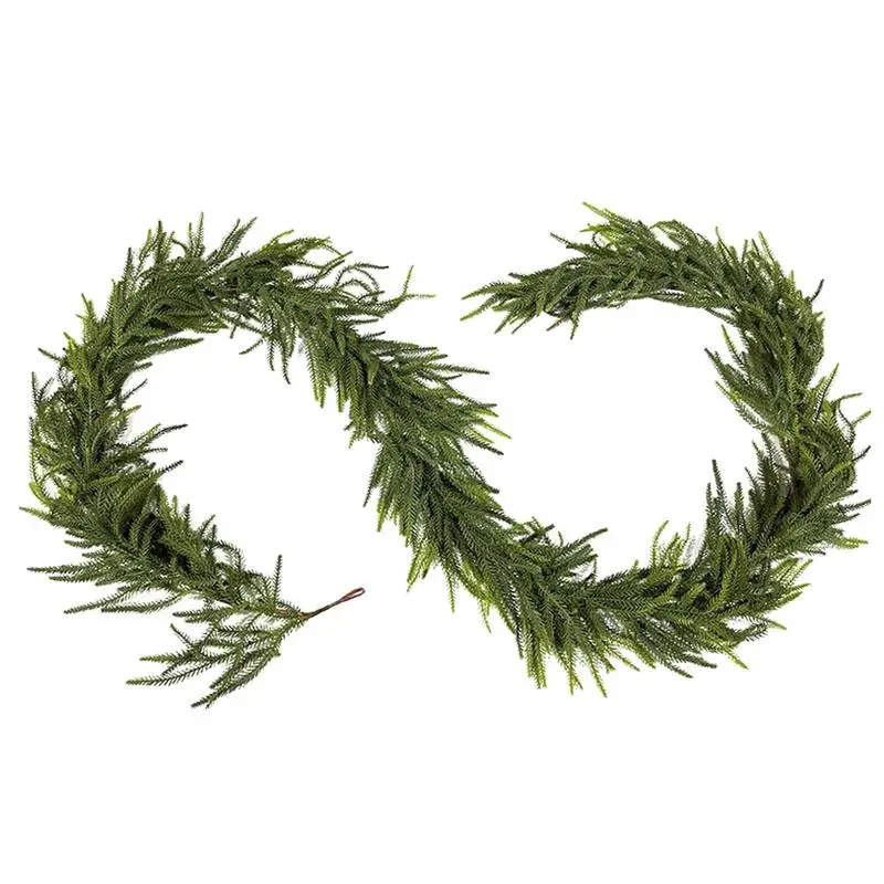 150/180/270cm Christmas Norfolk Pine Dense Garland Artificial Greenery DIY Garland for Holiday Fireplace Table Home Decor