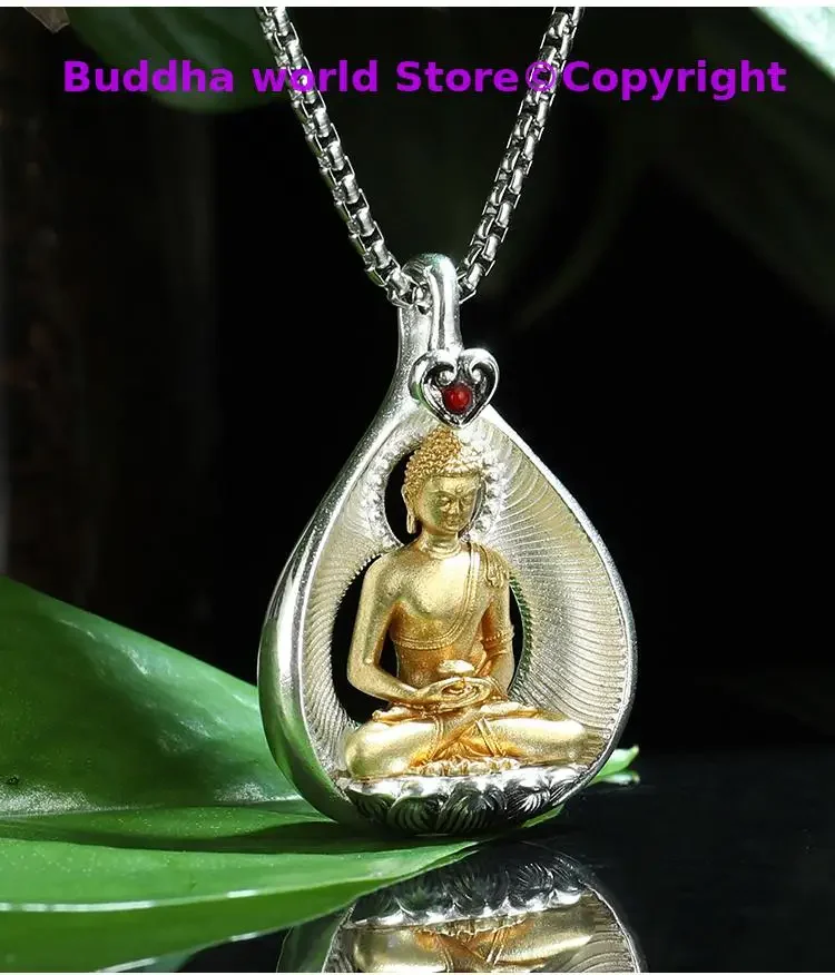 Asia Thailand Buddhism Amitabha Amitayus safety Buddha card Pendant Amulet bring fortune GOOD LUCK healthy Effective protection