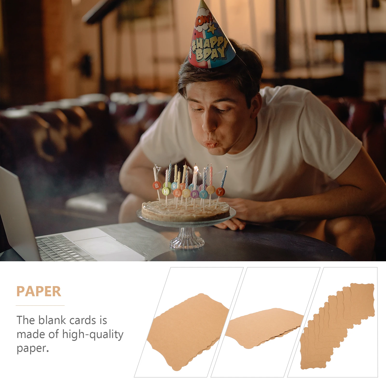 

10 Pcs Birthday Card Handwritten Cards Invitation Greeting Paper Business DIY Happy Thick