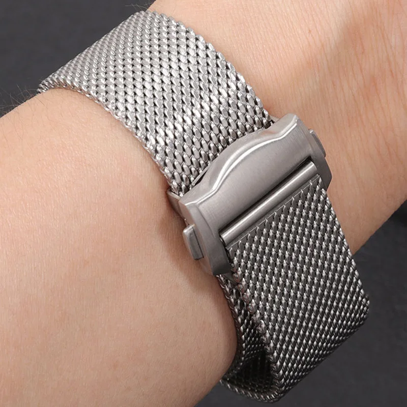 New Milan Mesh Watch band For Omega Seamaster 300 007 Strap Observatory Double Snap Buckle High Quality Bracelet Wristband  20mm