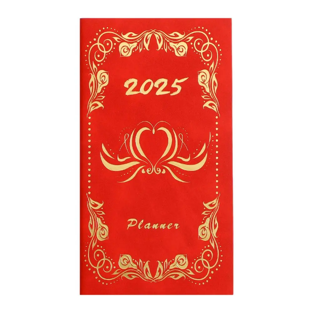 Time Management 2025 English Agenda Book Daily Plan Leather 2025 A6 Pocket Notebook To Do List 365 Days Notepad