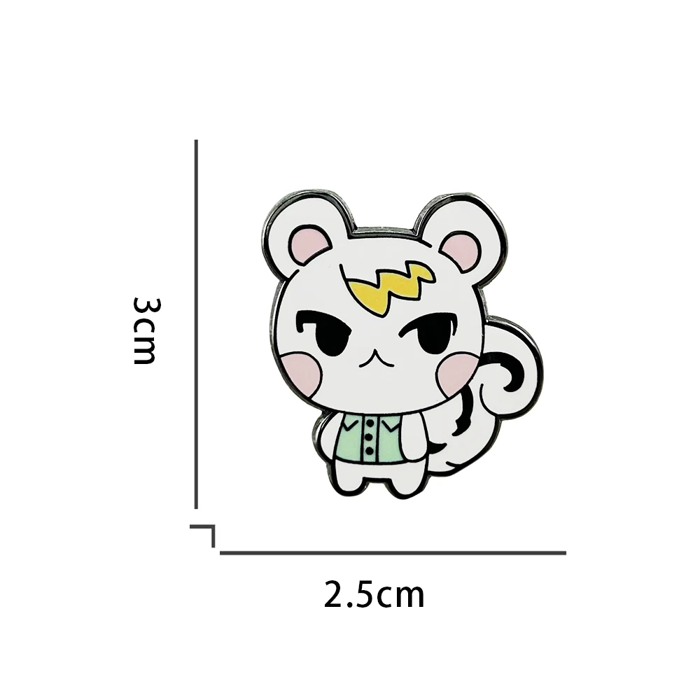 Marshal Badge Cute Lightning Bolt Bangs Squirrel Enamel Pin Simulation Management Game Peripheral Jewelry Gamer Gift