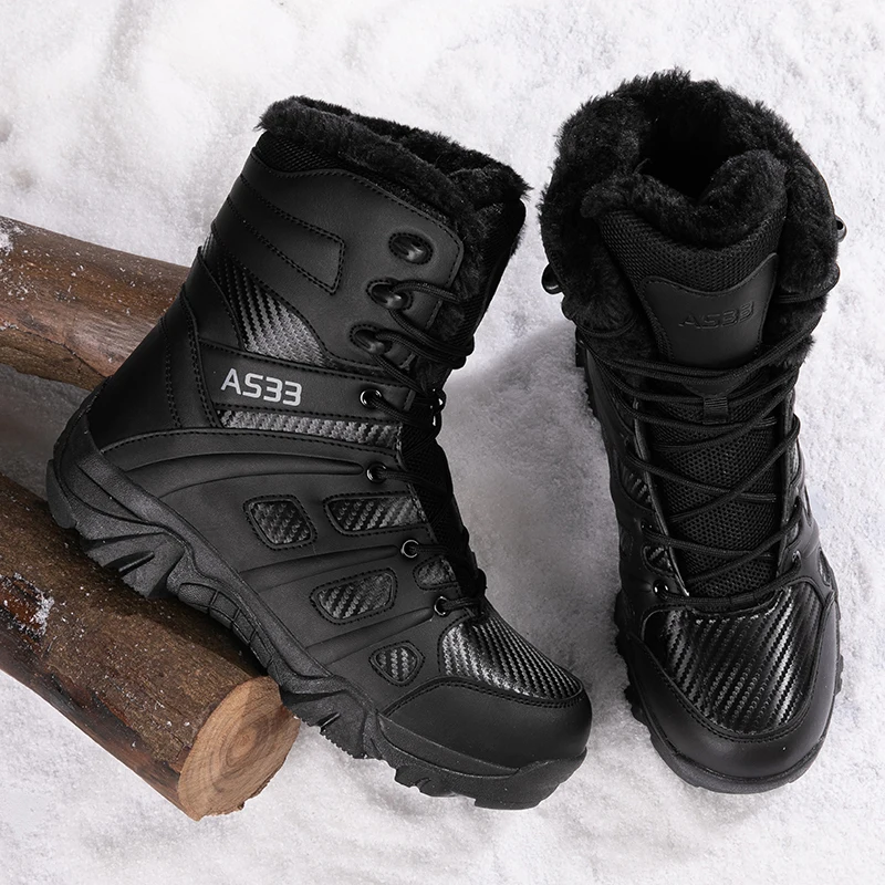 2024 Winter Sneaker Men\'s Boots Ankle Boots Windproof Sports Shoes Outdoor Hiking Mountaineering Shoes Over Knee Boots Man Shoes