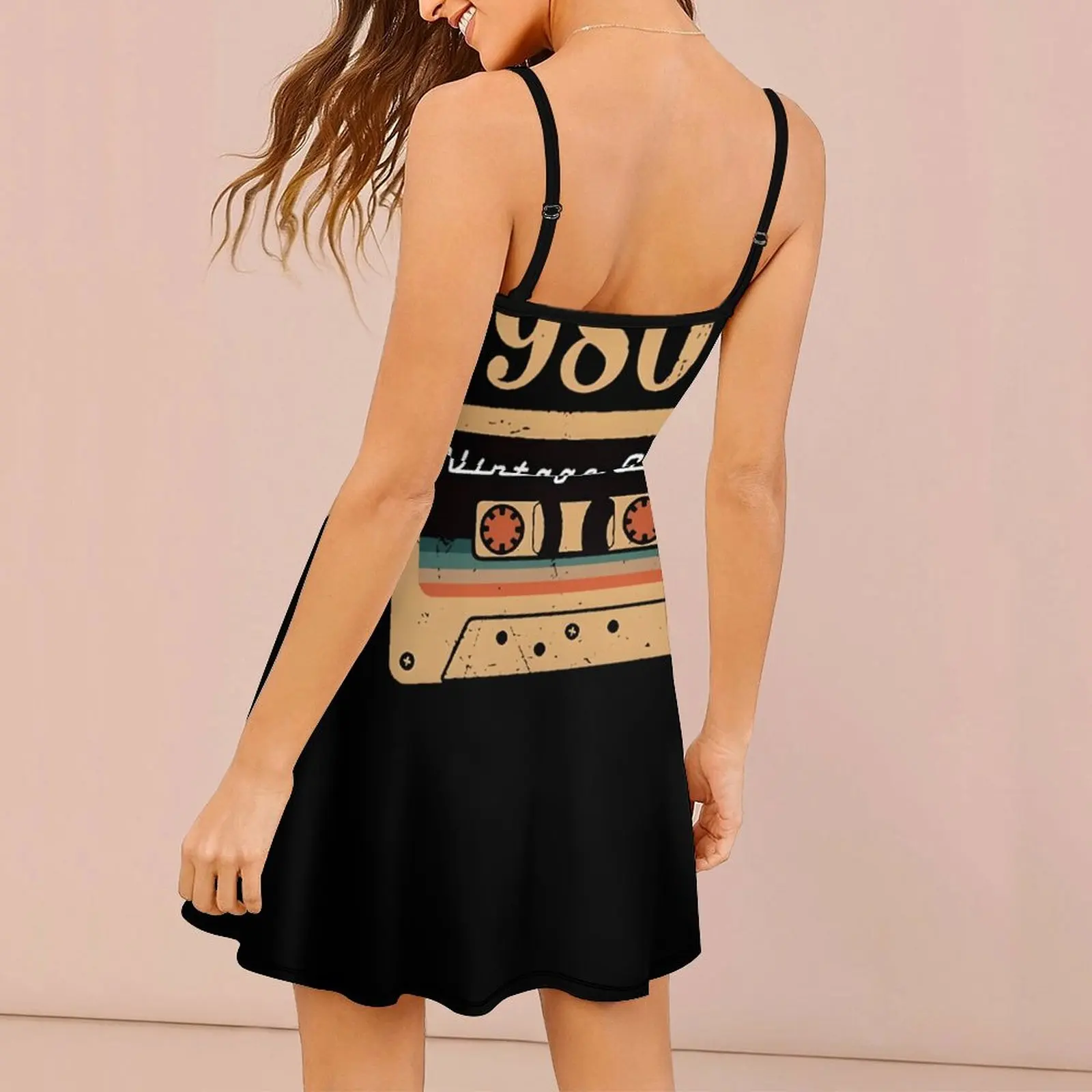 Sexy Woman's Clothing Strappy Dress 1980s Vintage Soul Tape Women's Sling Dress Novelty  Vacations Casual - view 2