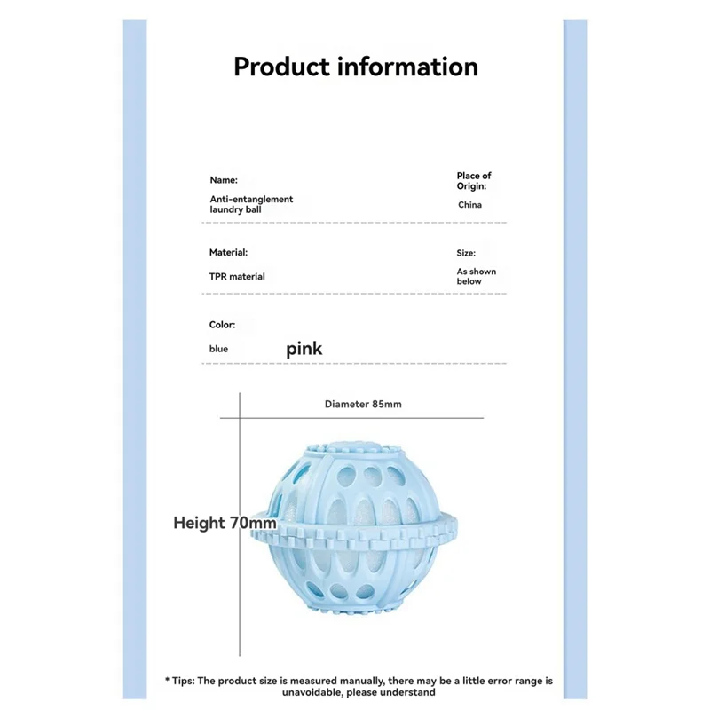 THIVN-Laundry Ball Washing Machine Magic Lindle Filter Bag Anti-Entanglement Cleaning And Decontamination Washing Ball