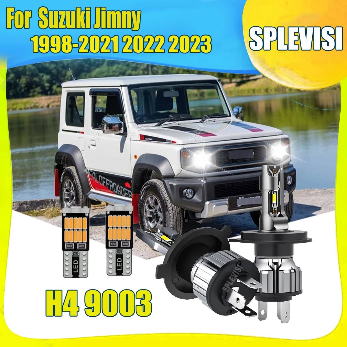 

IP68 Водонепроницаемая светодиодная автоматическая фара H4 9003, 75 Вт 7500LM для Suzuki Jimny 1998 1999 2000 2001 2002 2003 2004 2005 2006 2007-2023