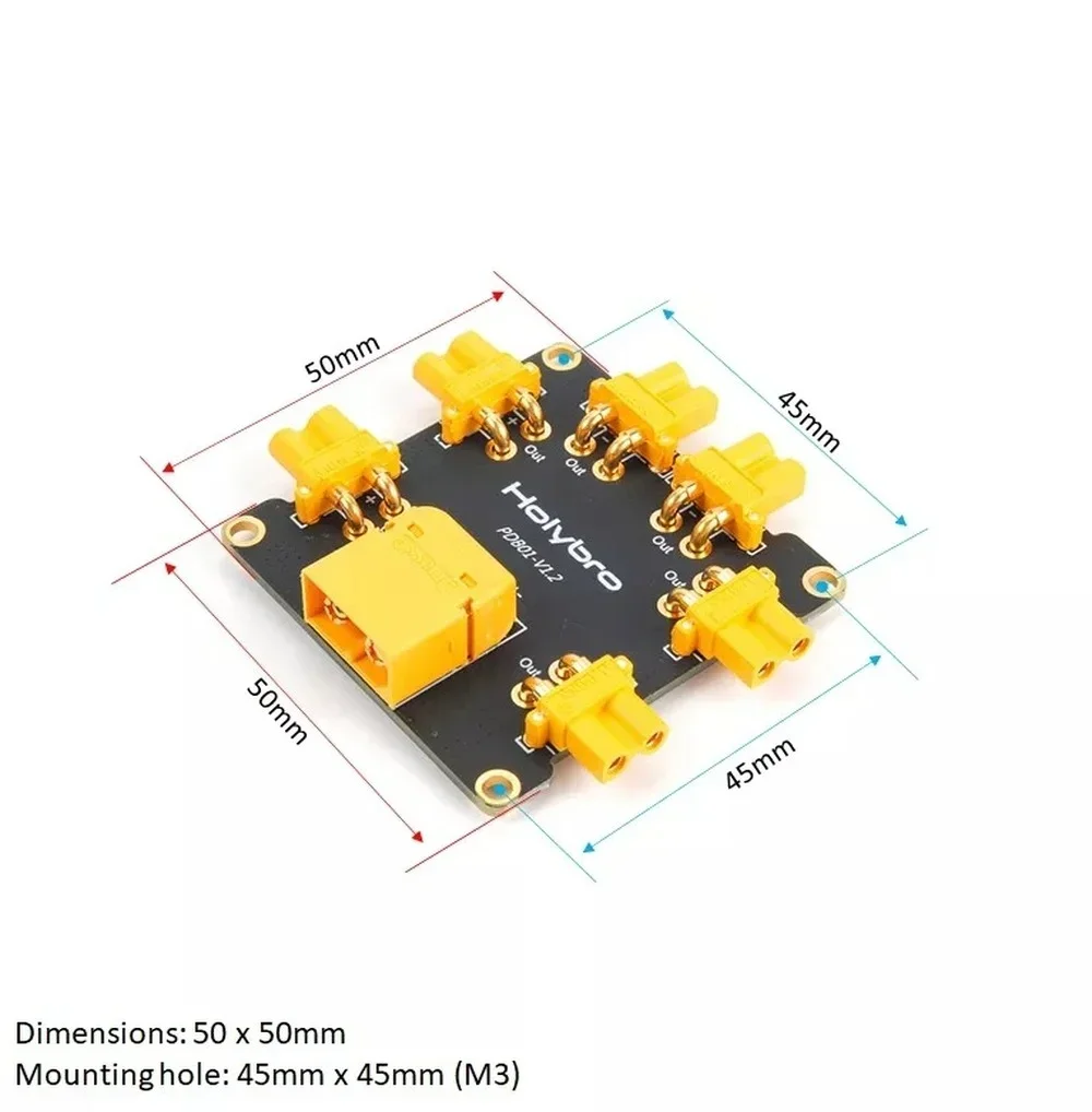 Holybro Power Distribution Board (PDB) XT30 wstępnie lutowana dla PM02 PM02D PM03 PM06 PM07 Moduł zasilania X500 V2 Części drona FPV