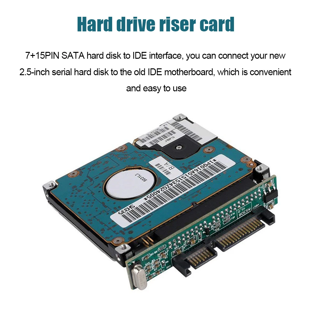 2.5in SATA To IDE SSD Adapter Card Mini Hard Drive Converter Card 7+15-Pin Female To 44-Pin Male Hot Swap Support ATA 66/100/133