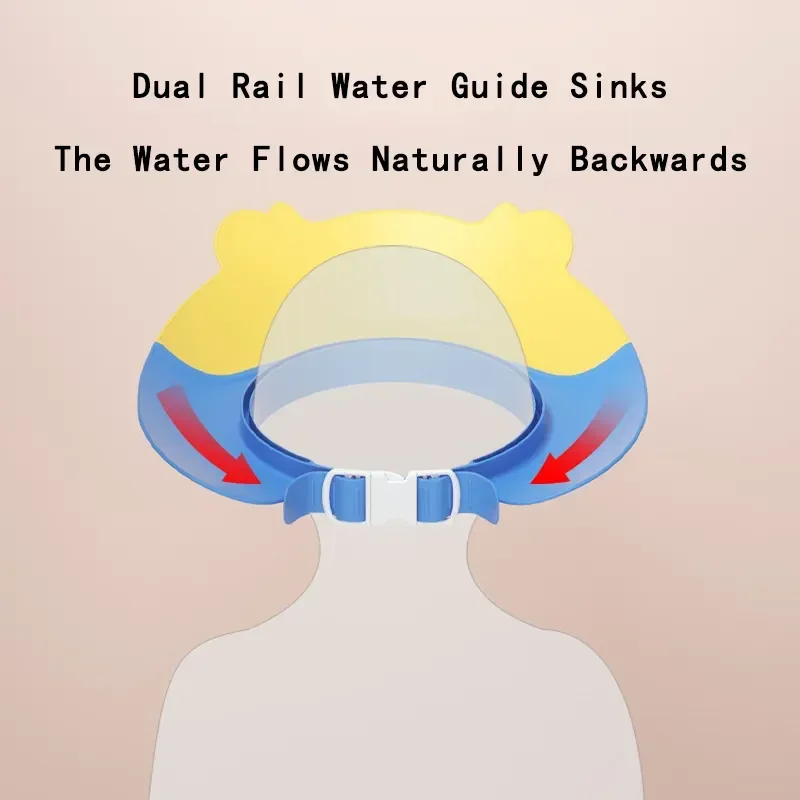 غطاء حمام سيليكون مقاوم للماء للطفل ، الشامبو للاستحمام ، يمنع الماء من العينين والأذنين ، يمكن تعديل حجم لعبة الحمام
