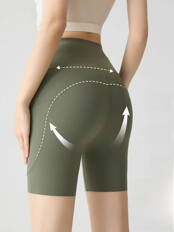 ارتفاع الخصر كيت اليوغا السراويل رقيقة المحملة ربع طول المرأة رعب ملابس خارجية تشديد طماق الإحساس العارية