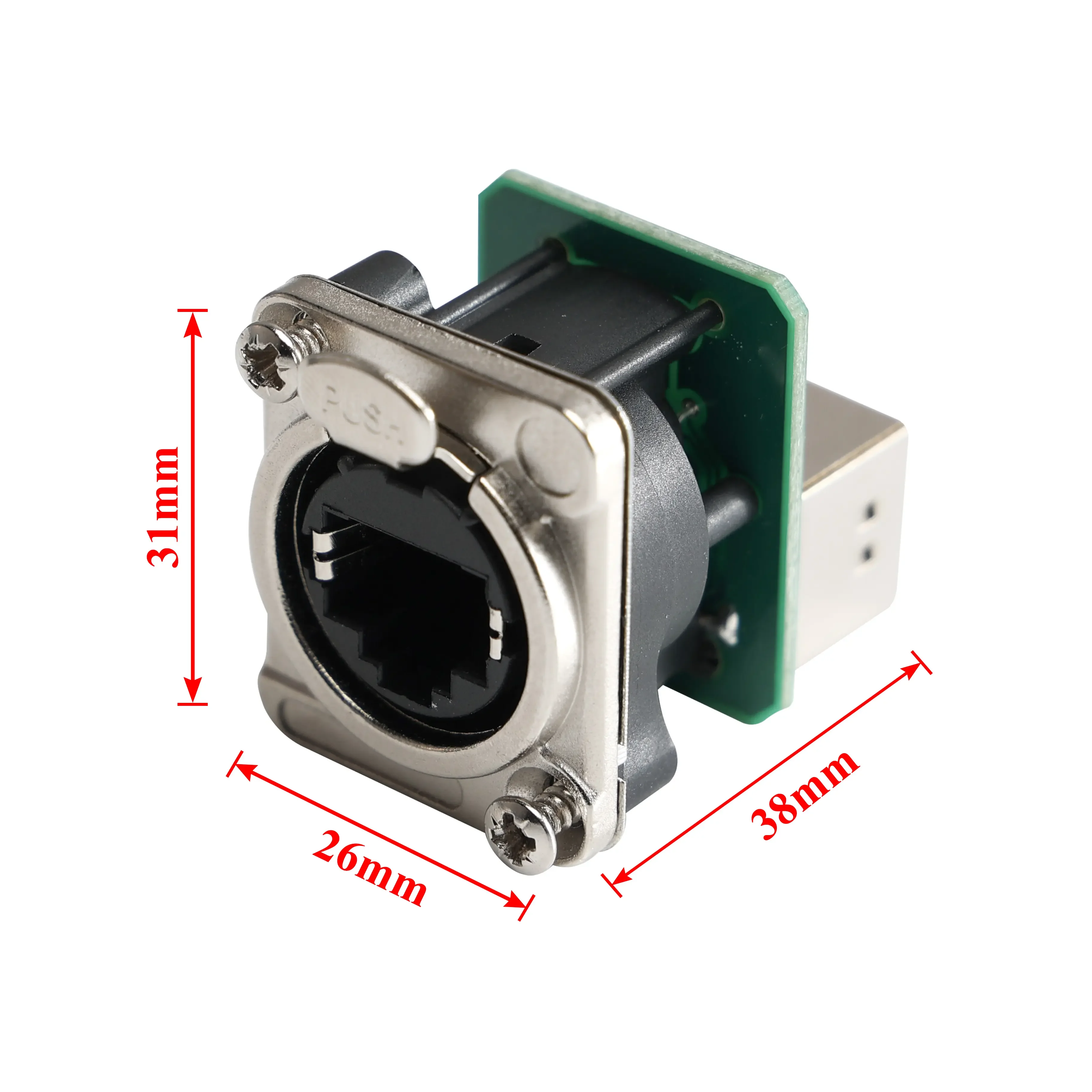 Wall Panel Ethernet RJ45 Feedthrough Chassis Connector Socket