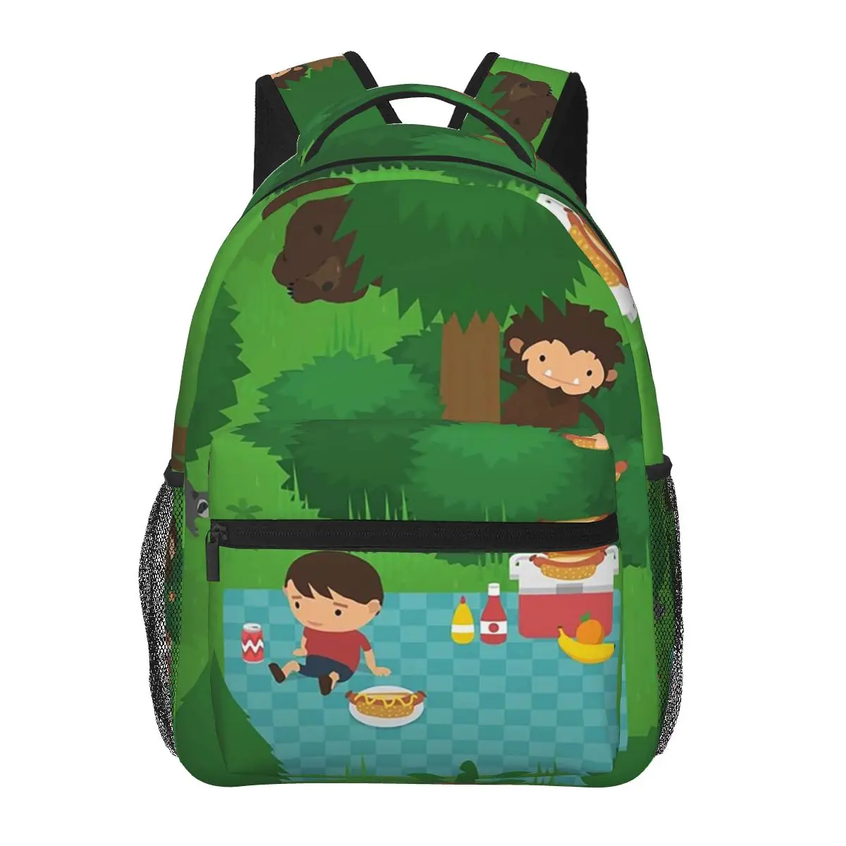 Sneaky Sasquatch Picnic Backpacks Boys Girls Bookbag Children School Bags Cartoon Kids Rucksack Shoulder Bag Large Capacity