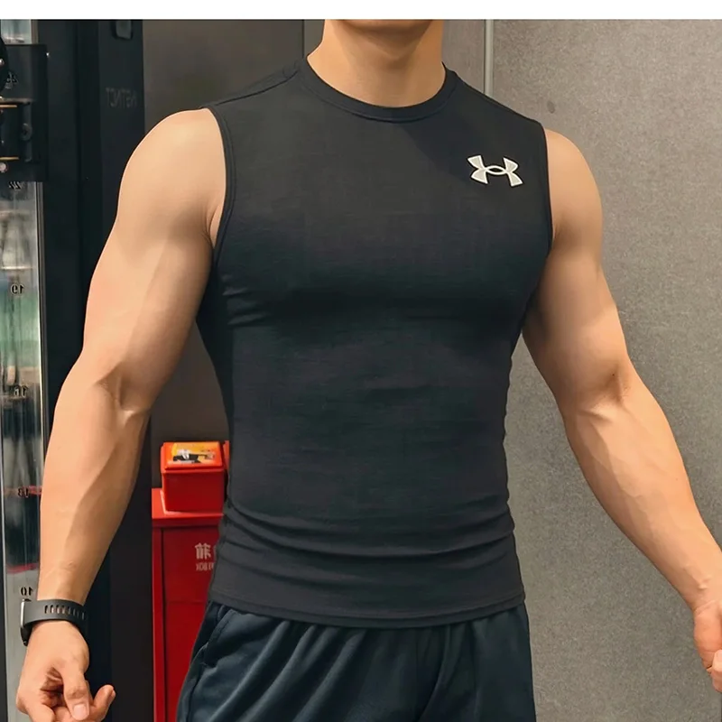 

Under Armour Men's short-sleeved quick-drying vest with high elasticity for training, sports and fitness wear 1390100-001