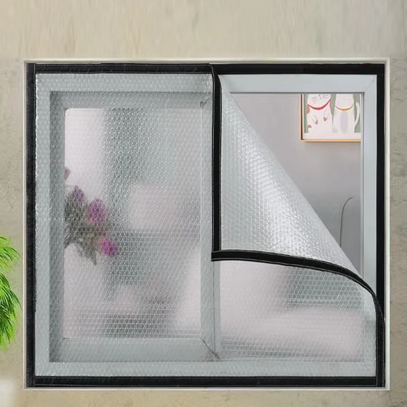 ستائر شتوية مقاومة للرياح ودافئة، نوافذ محكمة الغلق للحماية من البرد، سماكة طبقة مزدوجة قابلة للتخصيص، سهلة التركيب #4