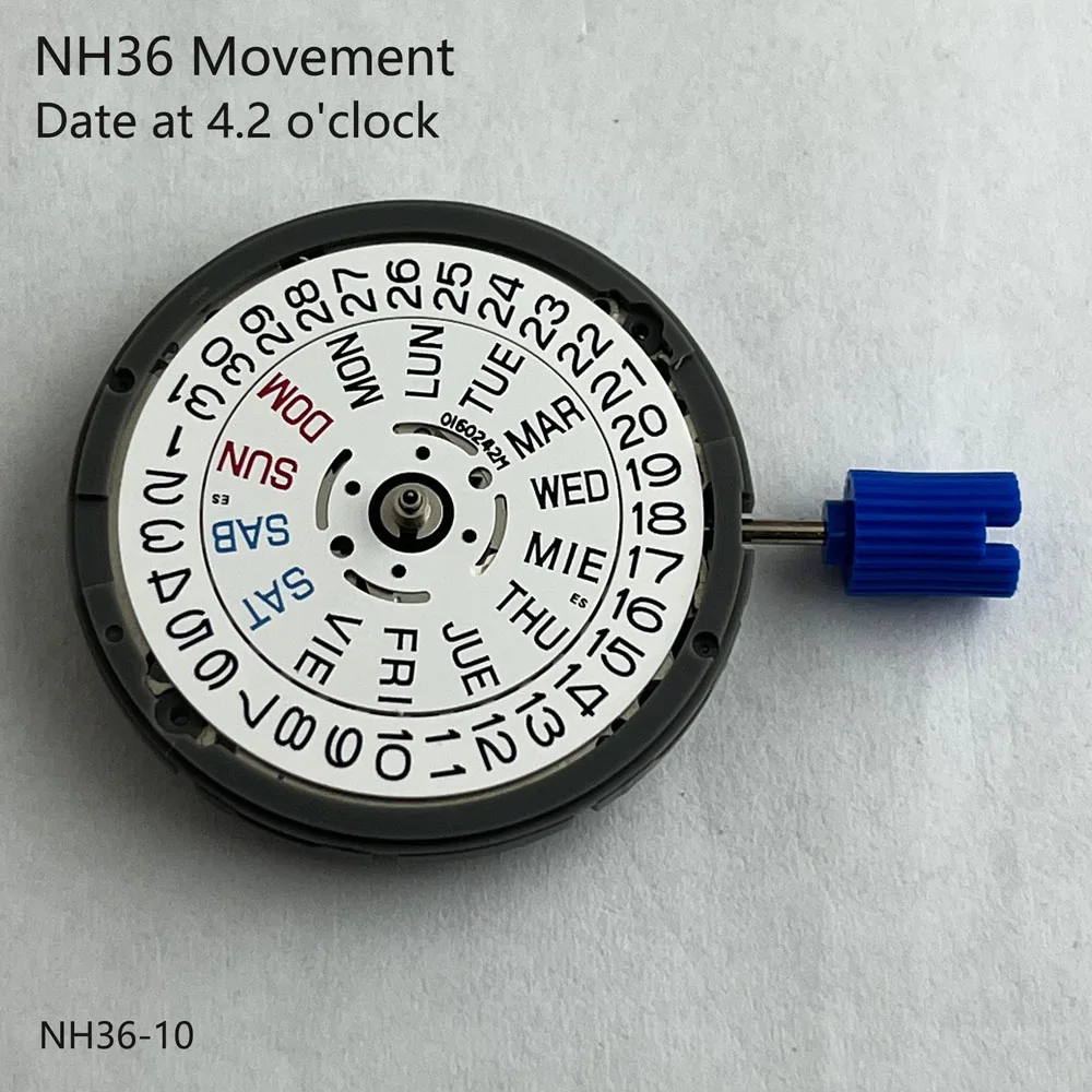 حركة nh36 اليابانية حركة الأسبوع والتاريخ مع 24 مجوهرات ملحقات ساعة حركة ميكانيكية أوتوماتيكية عالية الدقة
