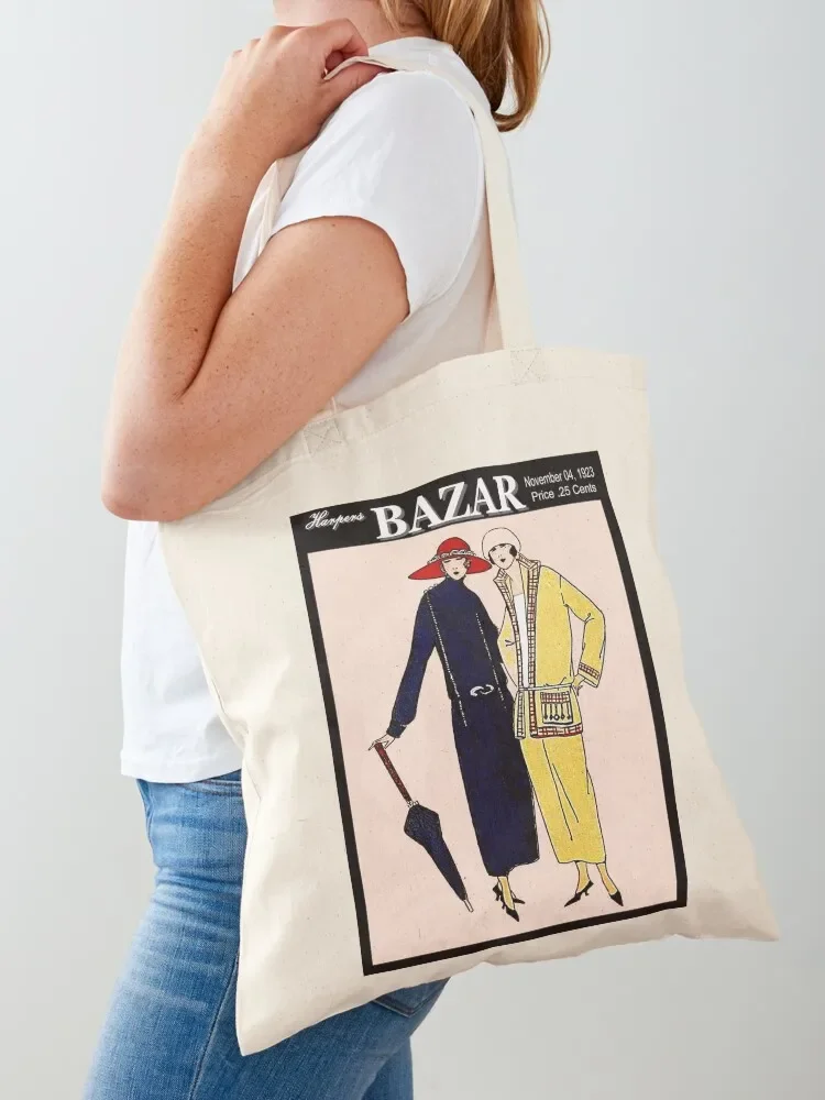 

HARPERS BAZAR : Vintage 1923 Magazine Advertising Print Tote Bag shopper bag woman supermarket folding bag Beach