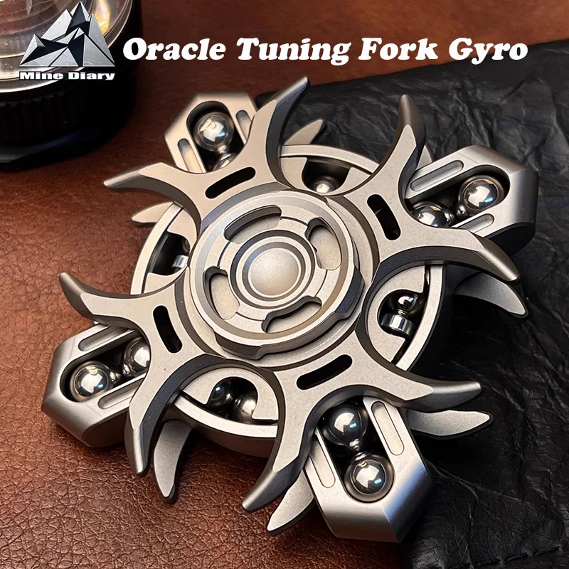 Oracle Tuning Fork Gyro Fidget Spinner Crisp Sound Double-Sided Linkage Stress Relief Toy Metal Decompression Fingertip Gyro Toy