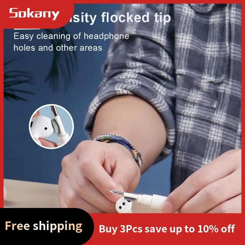 A59E-Cleaning Pen For  Pro  Multi-Function Cleaning Pen With Soft Brush Flocking Sponge For Bluetooth Earphones Case