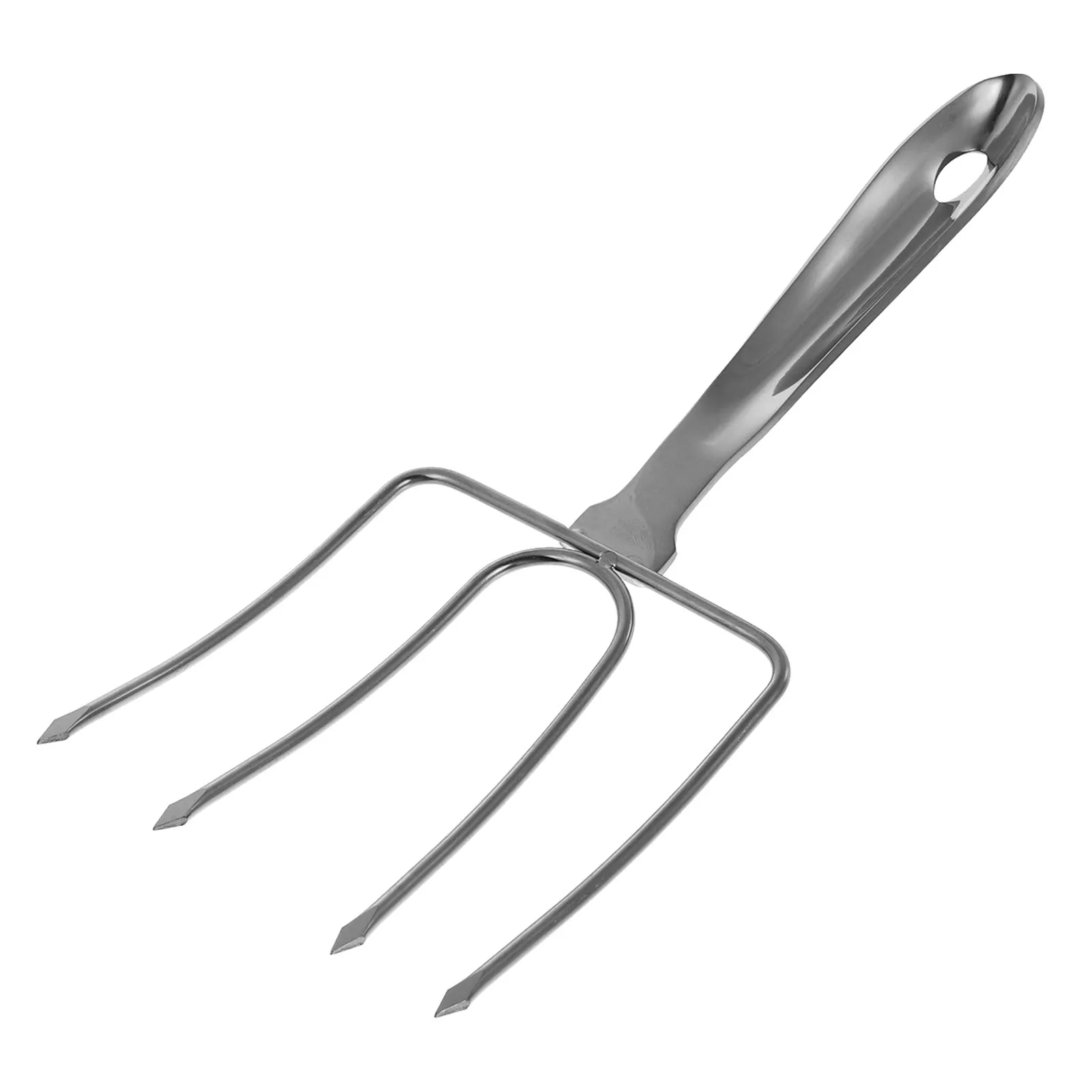 

1pc Stainless Steel Turkey Fork BBQ Tool Portable Steak Silver Outdoor Grilling Long H Meat Lifter Kitchen Barbecue Utensil