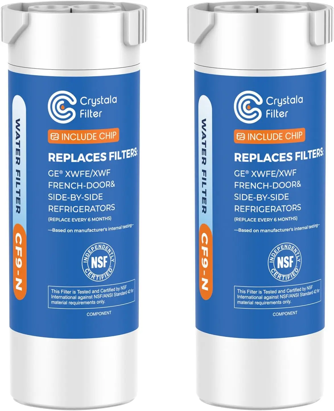 

2-Pack Refrigerator Water Filter, Compatible with GE XWFE/XWF Models, Crystal Clear Filtration