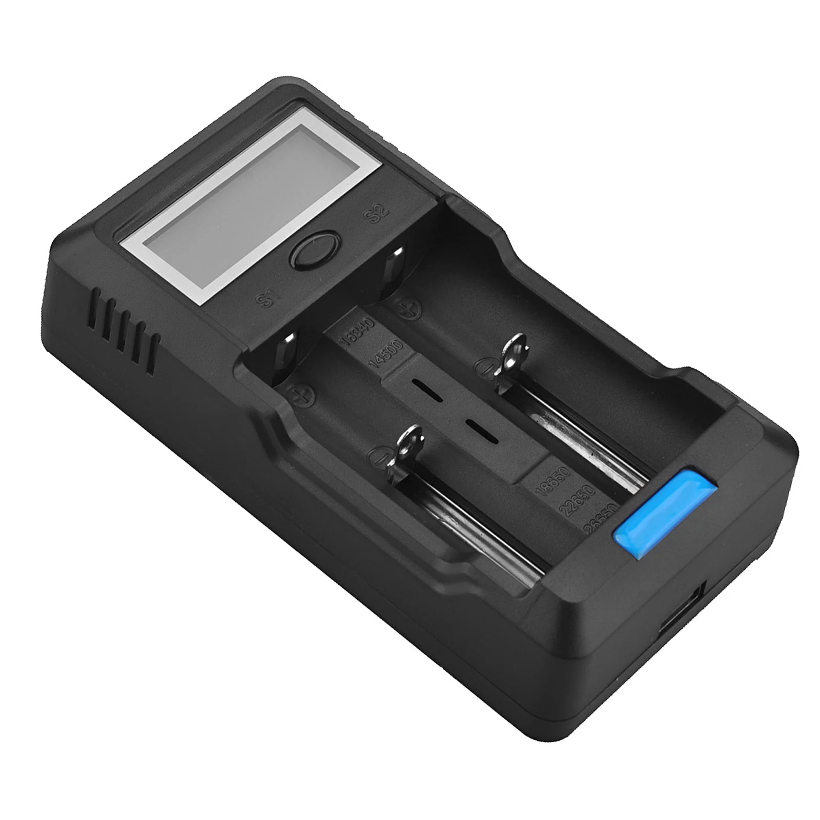 Foxnovo F-2 Li-Ion LCD de 2 slots - Alerta de som de saída USB portátil inteligente Power Bank