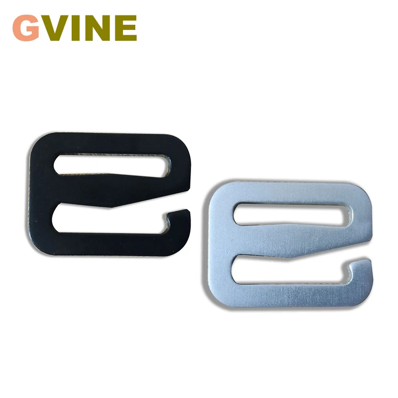 

10pcs Aluminum Adjuster Buckle Flat Ladder Lock Slider G Shape Hook Clasp for Bag Backpack Strap Belt Replacement Buckl