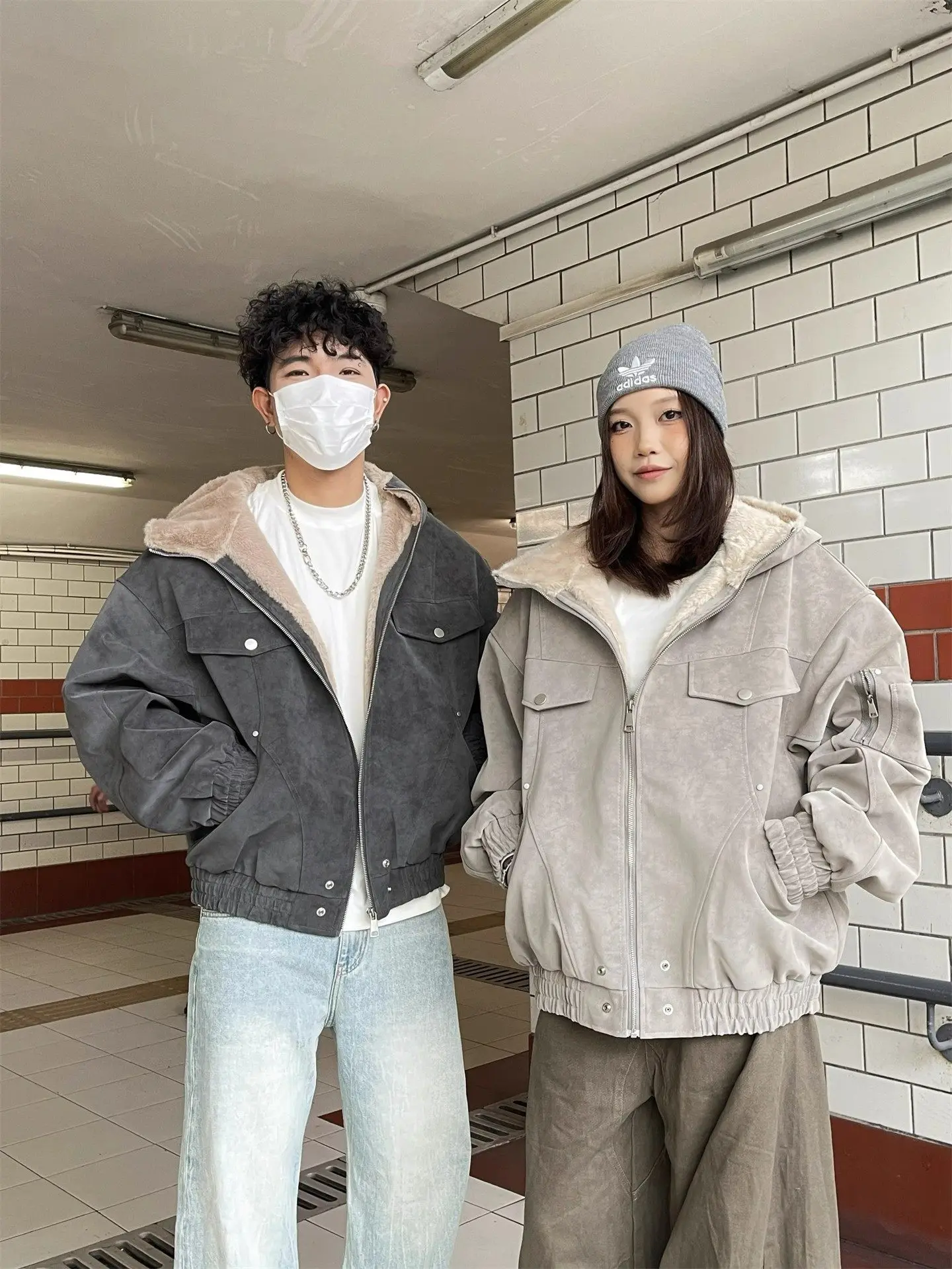 

Fur Collar Natural White Jackets Mens Vintage Y2K Night Hooded Brands Goods Motorcyclist Warm Copy Aviation Yellow Polychrome BF