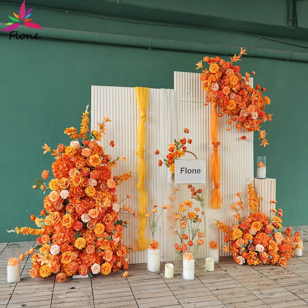 

Birthday KT Board Orange Artificial Flowers-Flores Artificiales De Alta Calidad for Wedding Decorations Party Backdrop FL2818
