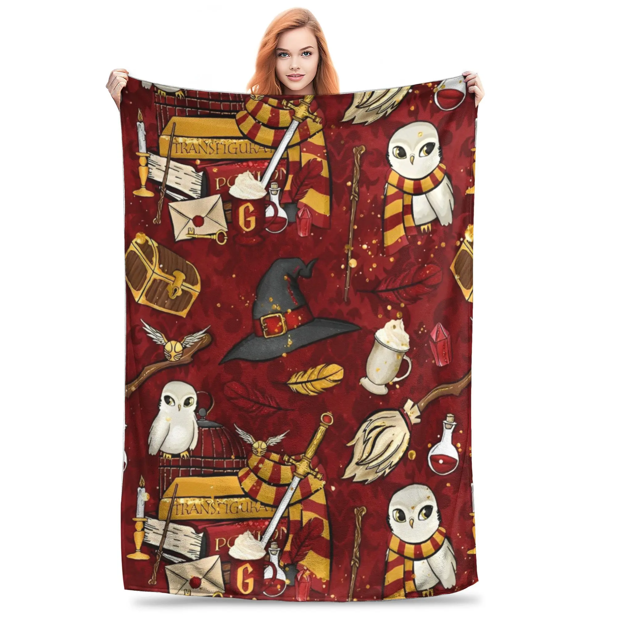 MINISO Harry Potter Wool Blanket Magician Fantasy Funny Throw Blankets for Home Hotel Sofa  200x150cm Bedspread