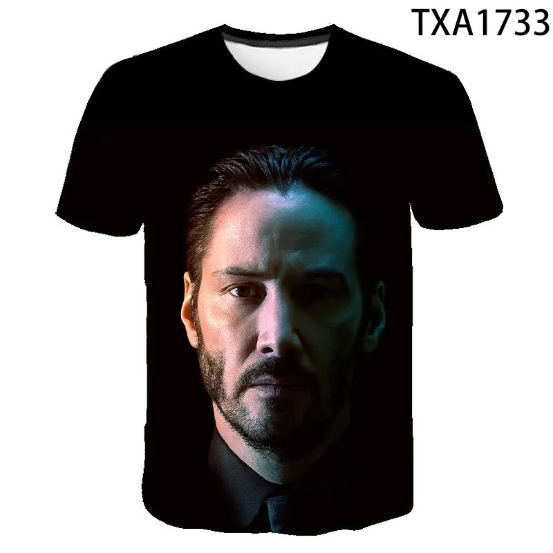 Summer John Wick 3D Print T-shirt Men Women Children Short Sleeves Keanu Reeves Cool Movie T Shirt Cool Streetwear Tops Tee