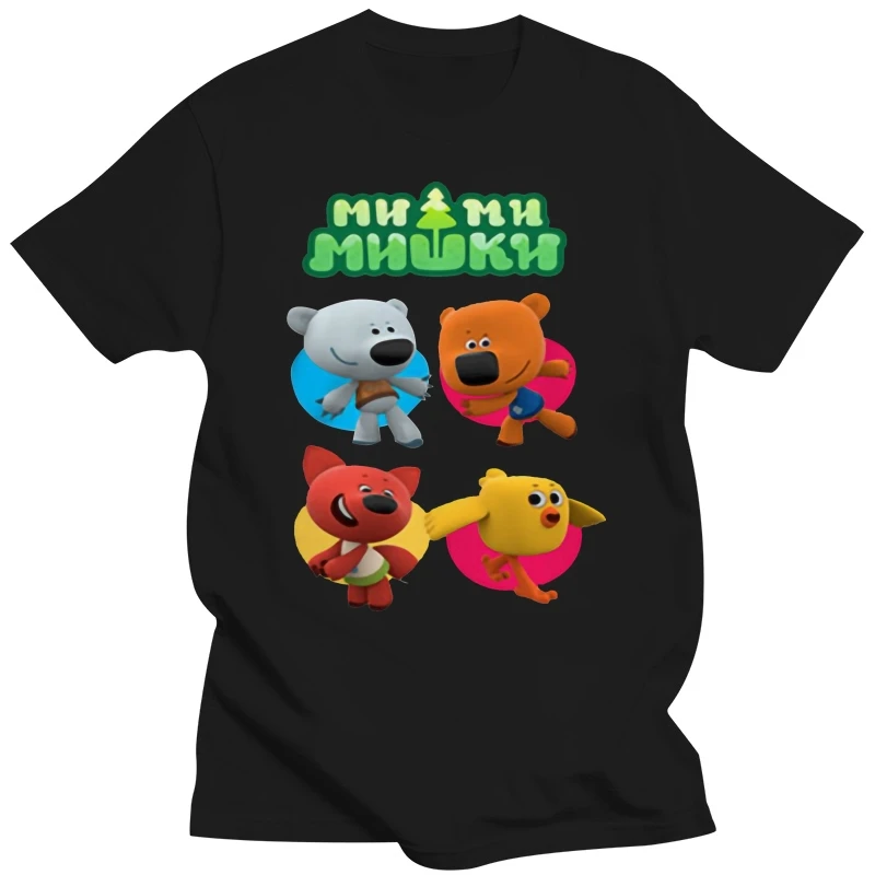 Russia Anime Mimi Mishki T shirt MiMiMishki little bear t-shirt fashion Kids Adult tee Shirt Mi-Mi-Mishki family party cloth