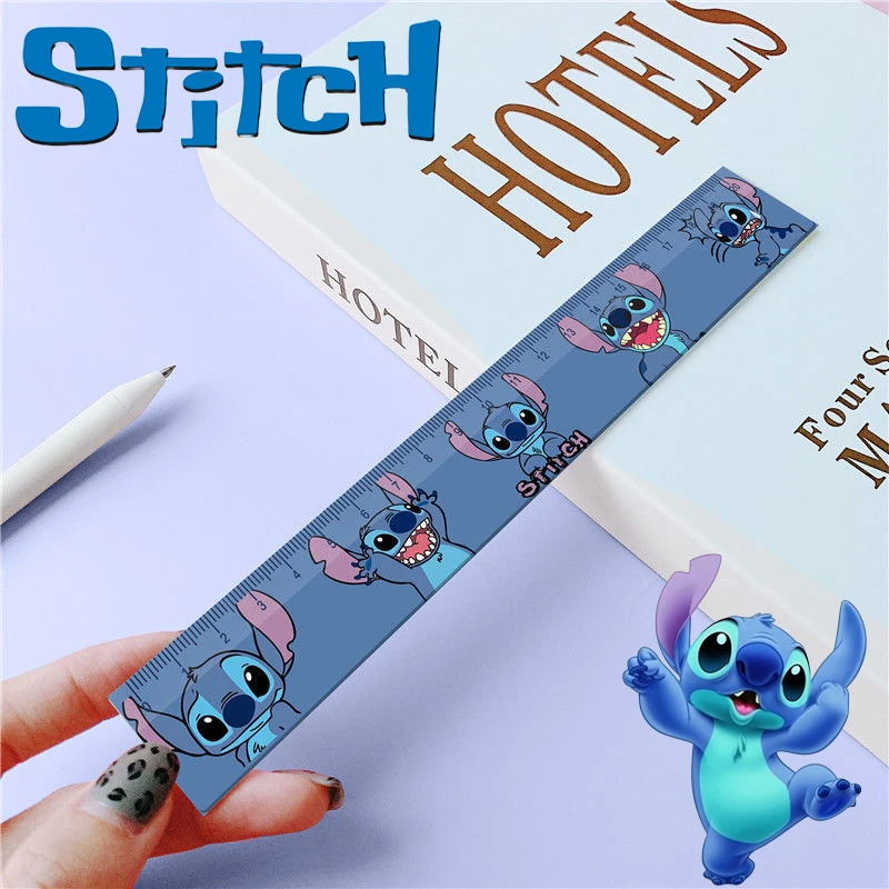 Disney Stitch Straight Ruler Anime Cartoon Students Math Drawing Measuring Stationery Children Prize School Supplies 15cm 20cm