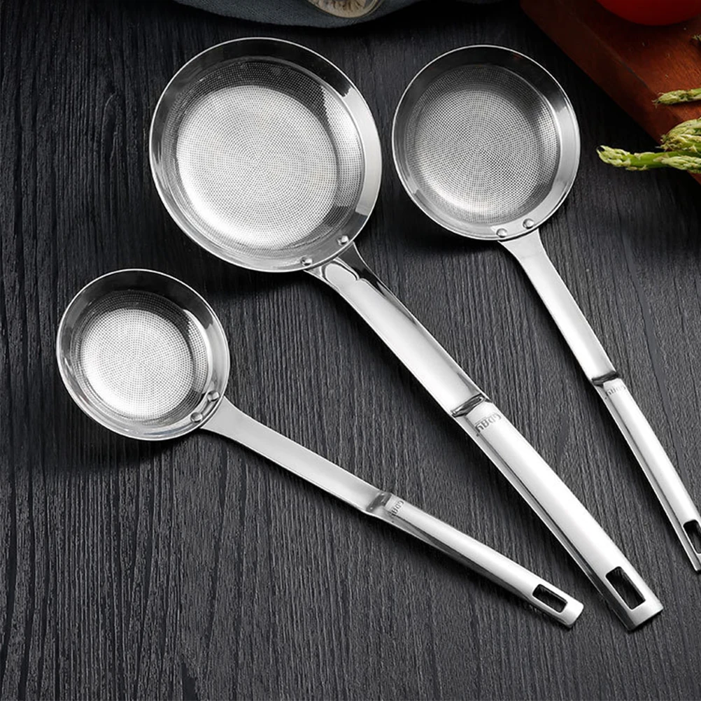

Stainless Steel Oil Filtering Spoon Multifunctional Heat Resistant Mesh Strainer Kitchen Gadget Noodles Eggs Colander