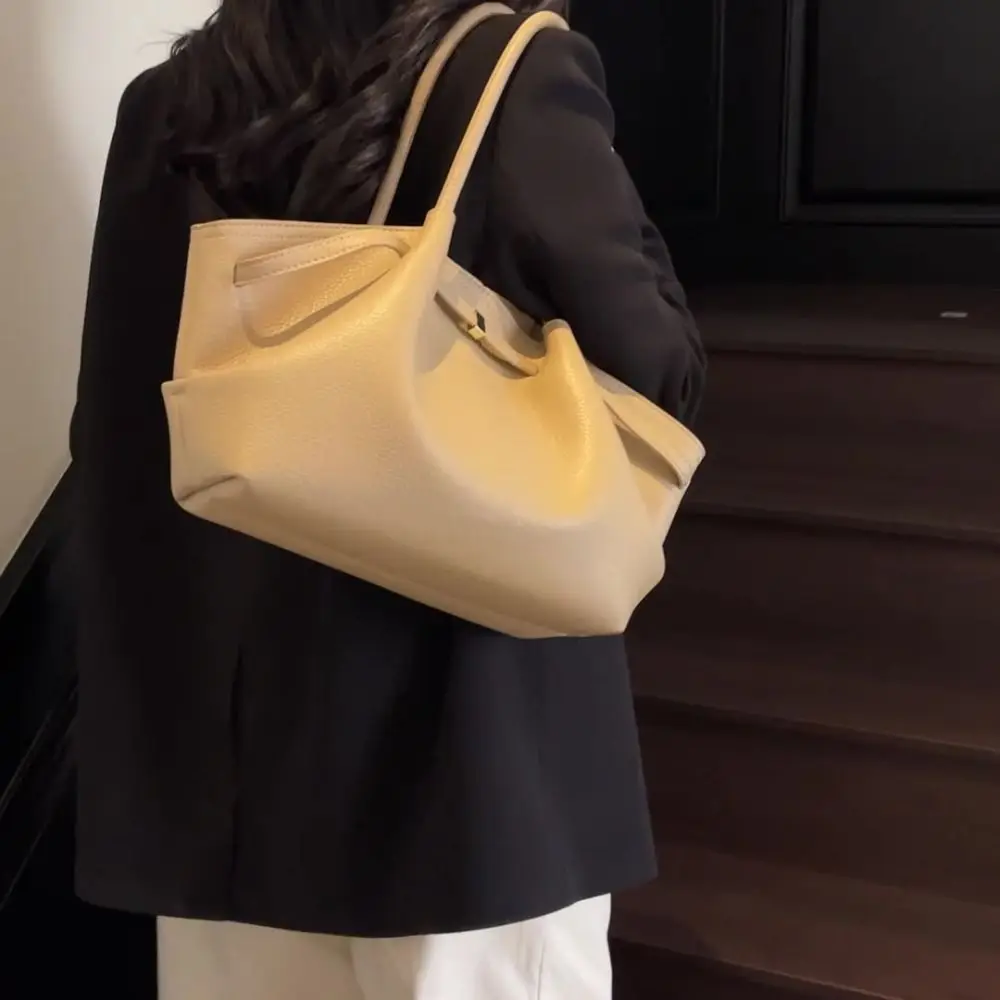

Luxury Lychee Pattern Underarm Shoulder Bags PU Leather Large Capacity Women's Handbags Solid Color Tote Bag Travel