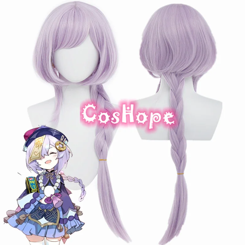 Qiqi Cosplay Wig Pre Braided Light Purple Wig Cosplay Anime Cosplay Wigs Heat Resistant Synthetic Wigs Halloween