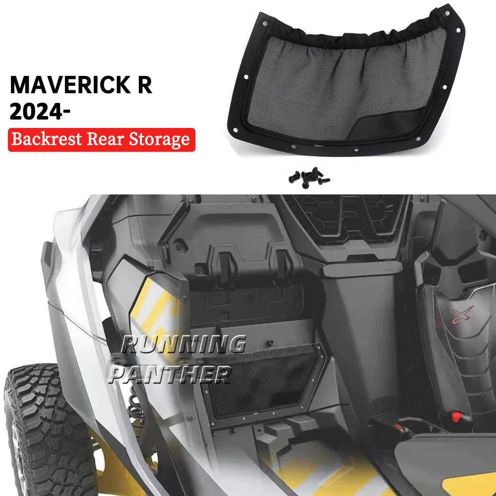 

Для Can-Am Maverick R для MAVERICK R 2024 Новинка UTV карман для переднего сиденья заднего сиденья сетчатый чехол Задняя сумка сетчатый держатель черный