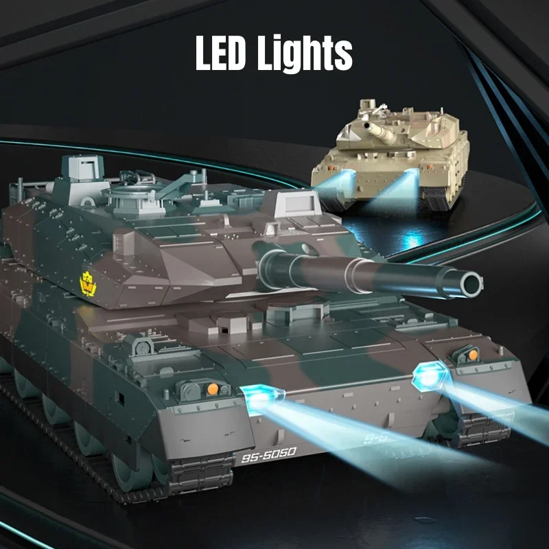 Char RC 40cm 12CH, voiture blindée militaire télécommandée, rappel vibrant avec son LED 1/20, jouet de combat de guerre électrique de Camouflage