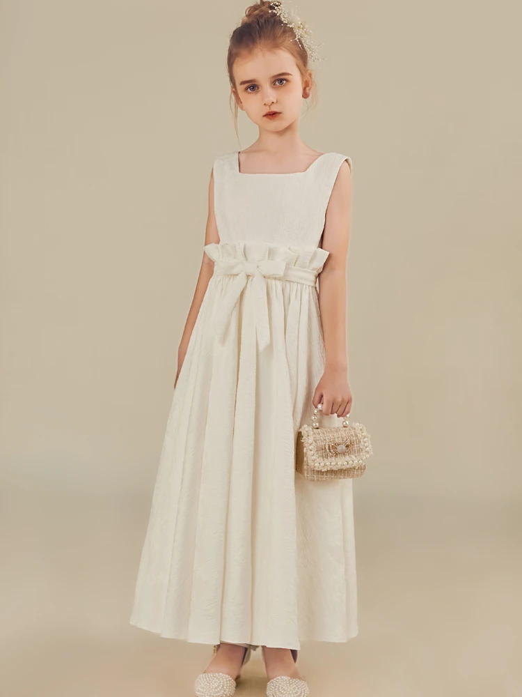 Prom dress / princess cotton linen floor dress / flower girl dress wedding party dress flower girl dress