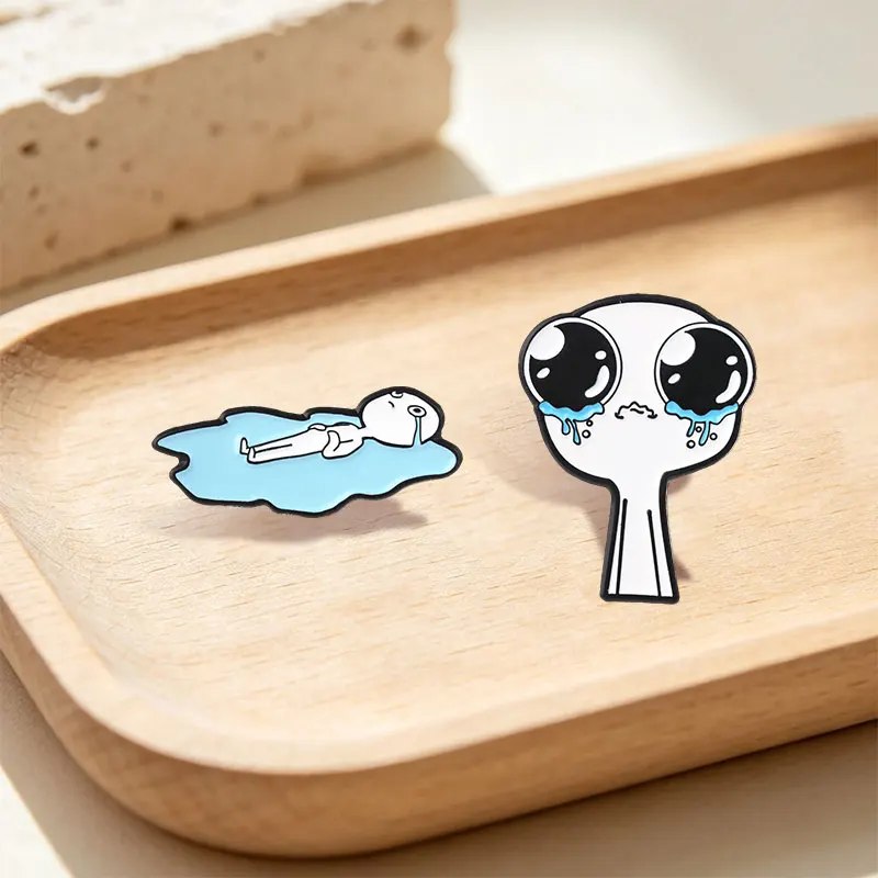TBH Creature Meme Emaille-Abzeichen Lustige Stimmungs-Expressions-Cartoon-Pins Emotionale Slogans Metallbroschen Anstecknadel-Set Geschenk – Detail 6