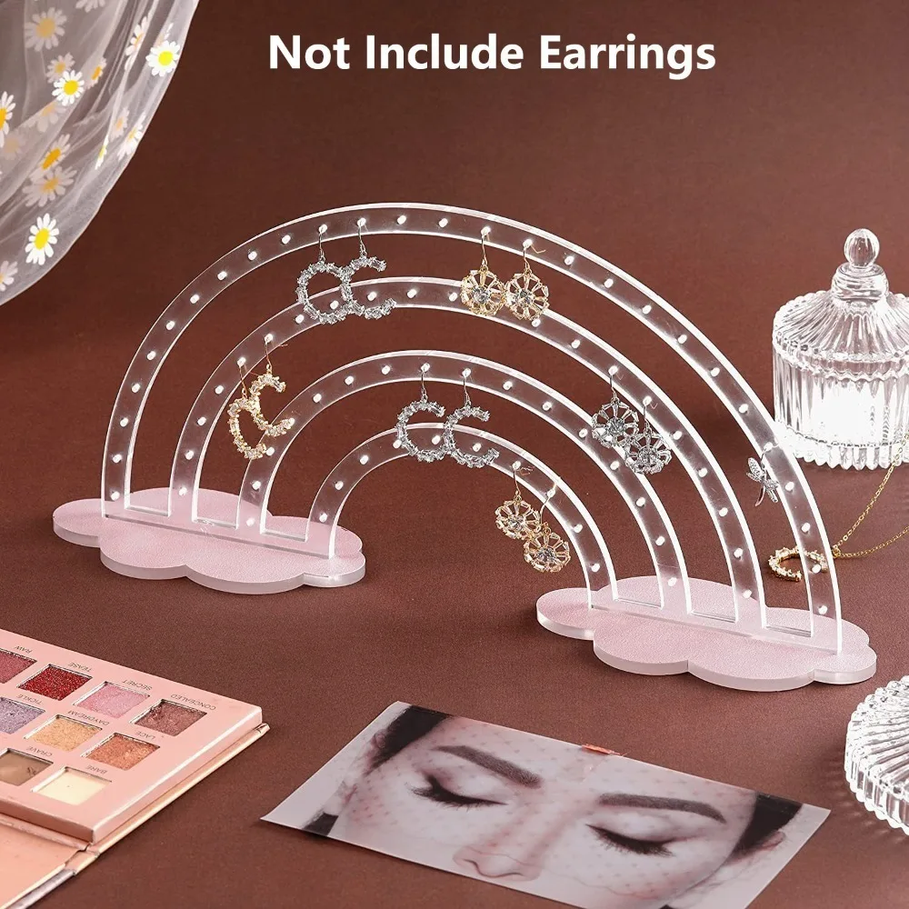 

Jewelry Organizer Cloud Rainbow Earrings Stand Detachable DIY Ear Studs Display Holder Acrylic Desktop Display