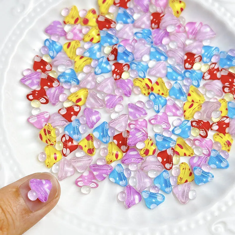 ชาร์มตกแต่งเล็บรูปมาการองหลากสี 20 ชิ้น ลายการ์ตูน 3 มิติ รูปเห็ด ทำจากเรซิ่น สำหรับตกแต่งเล็บ DIY ขนาด 9*10 มม.