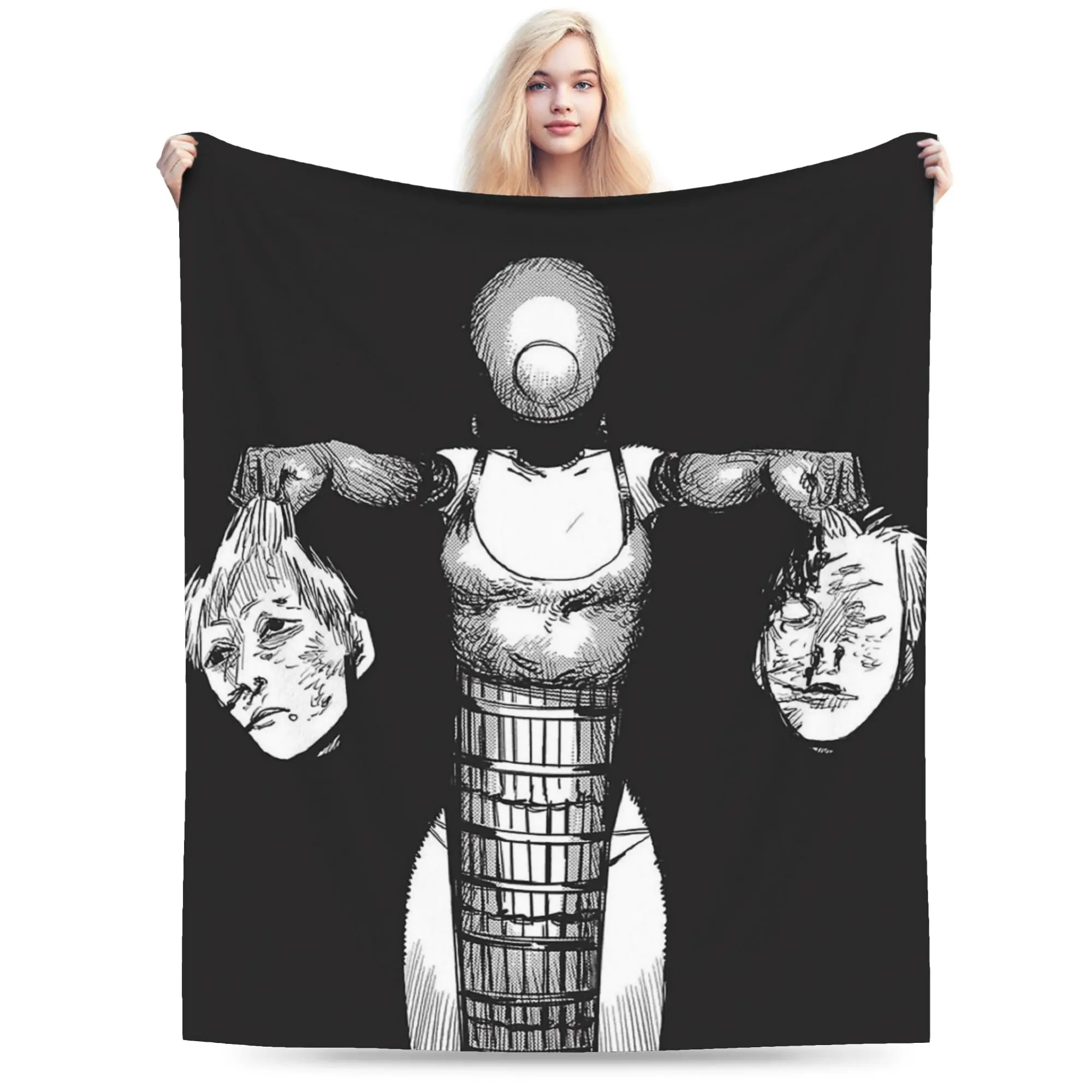 Reze Devil Anime Blanket Velvet Textile Decor  Multi-function Super Soft Throw Blankets for Bed Couch Bedspreads