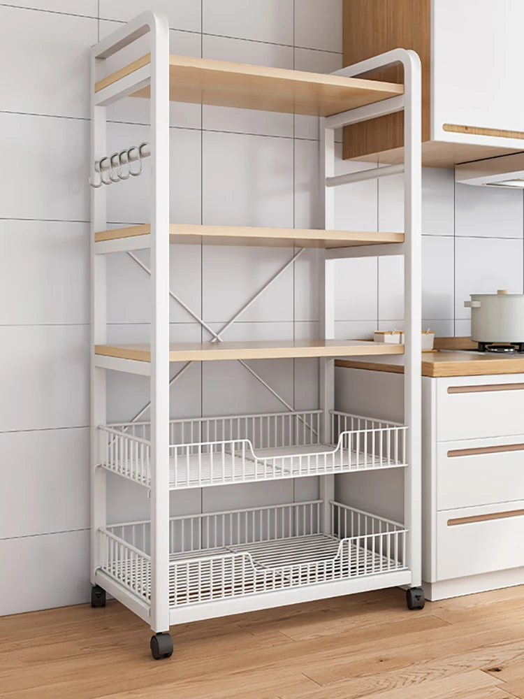 Kitchen Storage Rack Mobile Oven Fruit Vegetable Multi-functional Shelf Stand Home Use Baking Basket Organizing Shelf