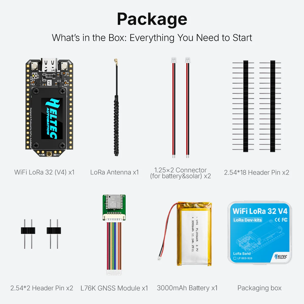 Heltec V4 ESP32 LoRa 32 Dev-Board Meshtastic Kit met batterij ESP32-S3 SX1262 27dBm OLED-display voor Meshtastic WiFi IoT Arduino