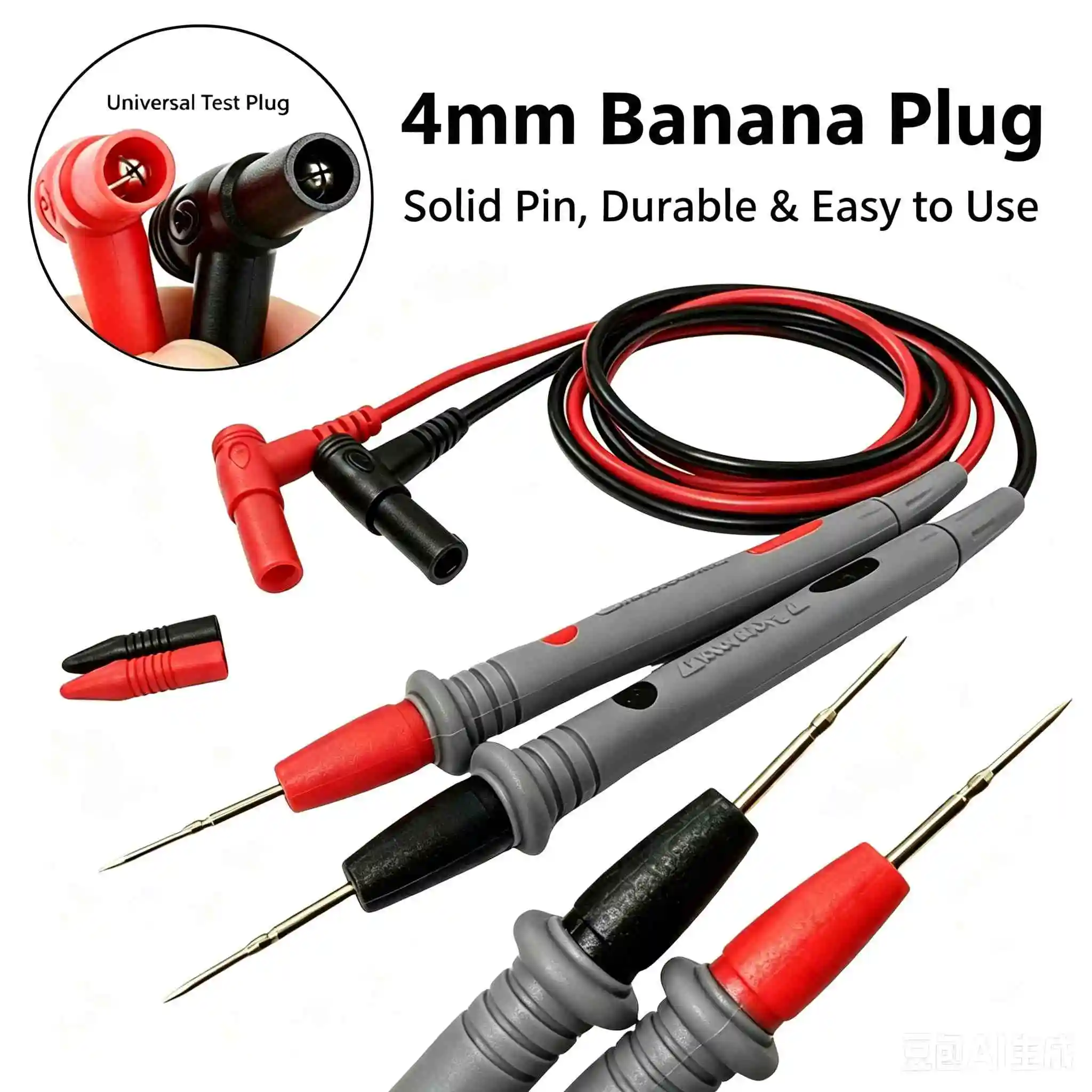 1 Pair Universal Probe Test Leads Pin for Digital Multimeter Needle Tip Meter Multi Meter Tester Lead Probe Wire Pen Cable 20A