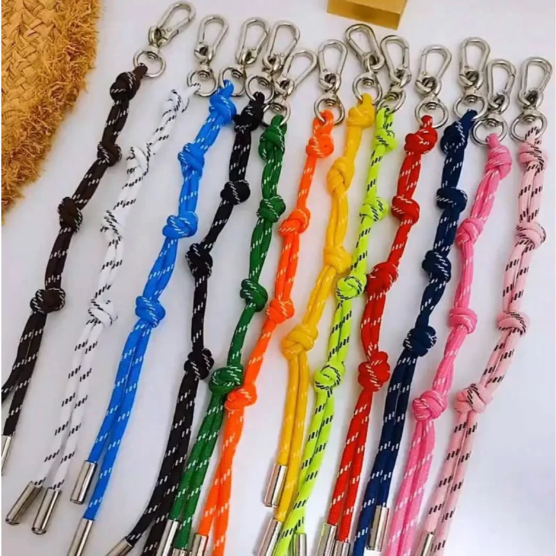 

New Fashion Same Color Bag Hanging Mountaineering Buckle Lanyard Bracelet Fashion Versatile Adjustable Weaving Hand Rope Pendant