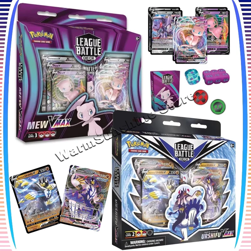 

Оригинальная коллекционная карта Pokemon PTCG, английская версия Mew URSHIFU VMAX League, боевая колода, аниме, игровые карты, подарки