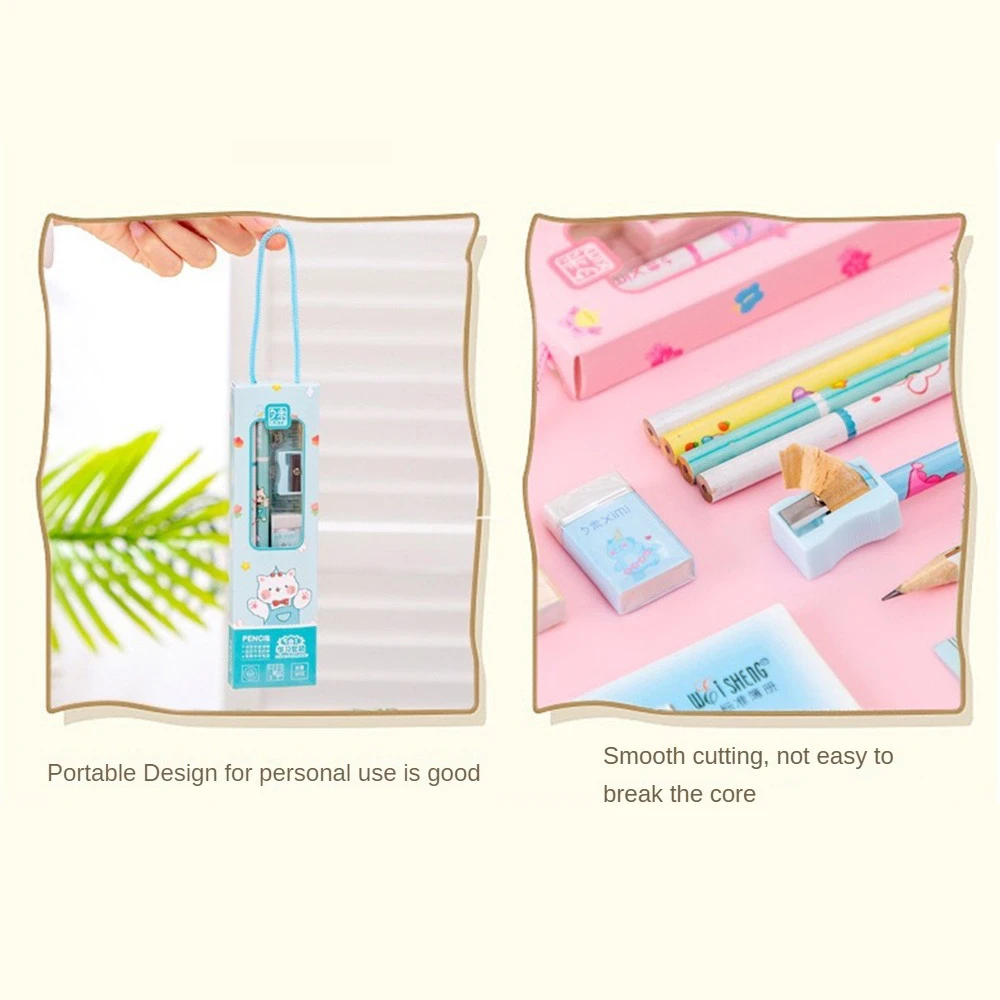 Eraser Cartoon Students Stationery Five-piece Set Practical Multi-function Stationery Office Supplies High Evaluation Pencil