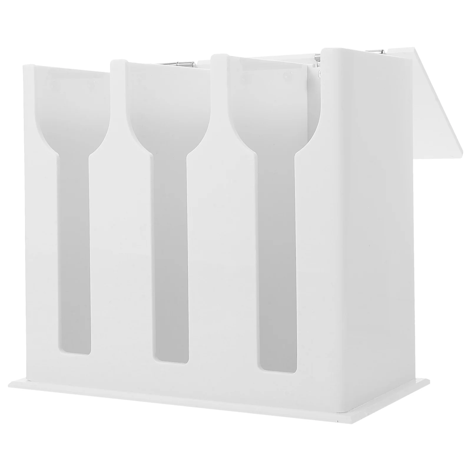 Utensil Box Spoon Storage Case 3 Compartments Acrylic Spoon Holder Organizer Kitchen Countertop Cutlery Dispenser Tableware Rack